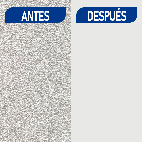 Gotelé antes y después del alisado
